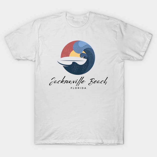 Jacksonville Beach, Florida Surfing T-Shirt by Contentarama